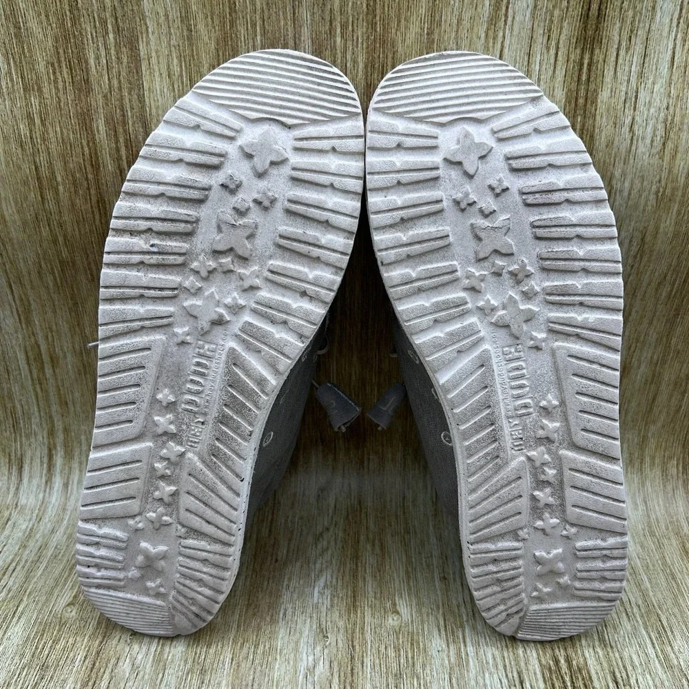 Hey Dude Wally Stretch Loafers Men's Size 12 Grey Palm Tree Print Casual Shoes